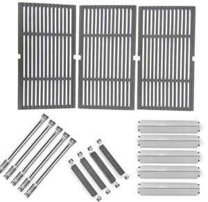 repair kit for charbroil commercial 463268806 bbq gas grill includes 4 crossover tube burners, 5 stainless heat plates, 5 stainless steel burners and porcelain grates