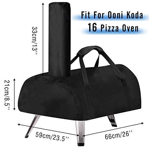 Pizza Oven Cover, Ooni Karu 12 Cover with Universal Portable Oven Cover Outdoor Pizza Oven Heavy Duty Waterproof and Weather Resistant (chimney)