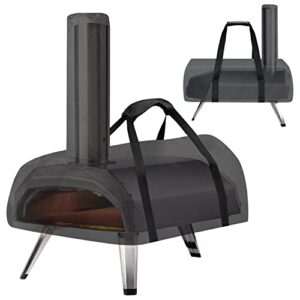 Pizza Oven Cover, Ooni Karu 12 Cover with Universal Portable Oven Cover Outdoor Pizza Oven Heavy Duty Waterproof and Weather Resistant (chimney)