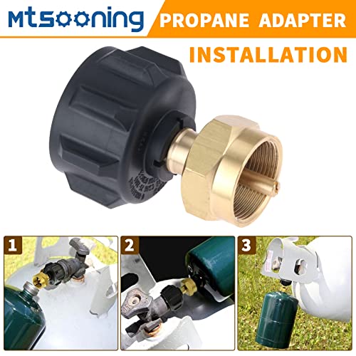 Mtsooning Propane Refill Adapter, QCC1 Gas Bottle Regulator Connector for 1Lb Propane Tank Throwaway Disposable BBQ Gas Grill, Cylinder, RV Camper, Heater