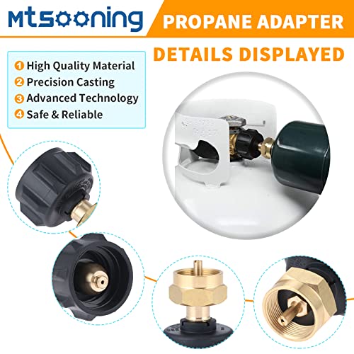 Mtsooning Propane Refill Adapter, QCC1 Gas Bottle Regulator Connector for 1Lb Propane Tank Throwaway Disposable BBQ Gas Grill, Cylinder, RV Camper, Heater