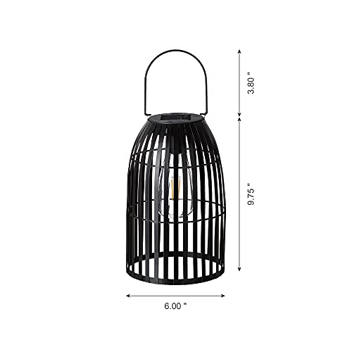 Solar Lantern Outdoor Waterproof Hanging Metal Birdcage Shaped Solar Powered Lantern Decorative Solar Light for Garden / Yard / Patio / Porch