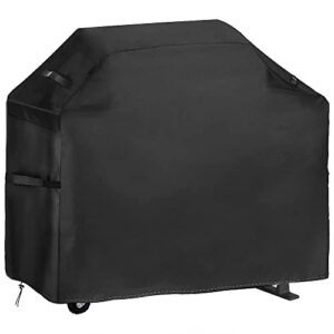lbw 58'' grill cover for outdoor grill，bbq grill cover waterproof with uv and fade resistant，420d barbecue grill cover for travel,picnic,patio or garden, black