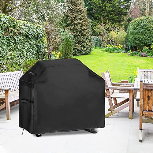LBW 58'' Grill Cover for Outdoor Grill，BBQ Grill Cover Waterproof with UV and Fade Resistant，420D Barbecue Grill Cover for Travel,Picnic,Patio or Garden, Black