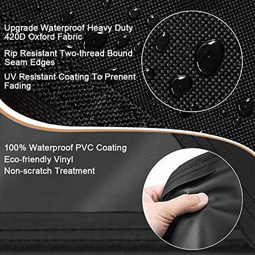 LBW 58'' Grill Cover for Outdoor Grill，BBQ Grill Cover Waterproof with UV and Fade Resistant，420D Barbecue Grill Cover for Travel,Picnic,Patio or Garden, Black