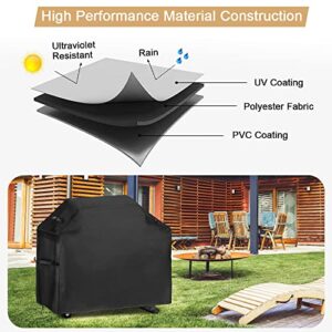 LBW 58'' Grill Cover for Outdoor Grill，BBQ Grill Cover Waterproof with UV and Fade Resistant，420D Barbecue Grill Cover for Travel,Picnic,Patio or Garden, Black