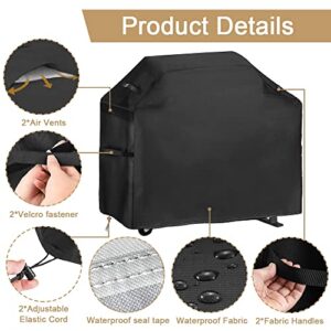 LBW 58'' Grill Cover for Outdoor Grill，BBQ Grill Cover Waterproof with UV and Fade Resistant，420D Barbecue Grill Cover for Travel,Picnic,Patio or Garden, Black