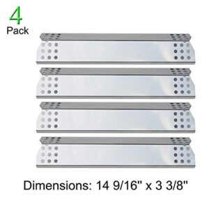 Stainless Steel Grill Heat Plate Shield Tent Replacement for Nexgrill 720-0830H, Grill Master 720-0697, 720-0737,Uberhaus 780-0003 Gas Grill 14 9/16" x 3 3/8"(4 Pack)