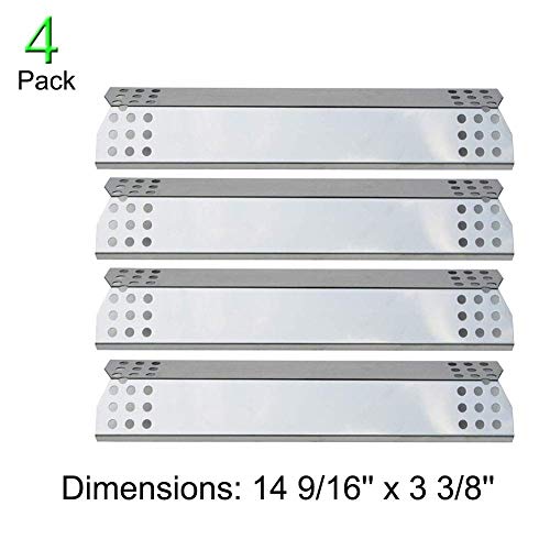 Stainless Steel Grill Heat Plate Shield Tent Replacement for Nexgrill 720-0830H, Grill Master 720-0697, 720-0737,Uberhaus 780-0003 Gas Grill 14 9/16" x 3 3/8"(4 Pack)