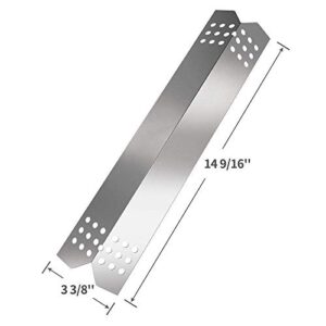 Stainless Steel Grill Heat Plate Shield Tent Replacement for Nexgrill 720-0830H, Grill Master 720-0697, 720-0737,Uberhaus 780-0003 Gas Grill 14 9/16" x 3 3/8"(4 Pack)