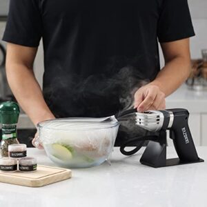 Razorri Smoking Gun Smoke Infuser - Includes 4 Wood Chips, Stand Holder, Hose - Handheld & Countertop Electric Smoker Machine for Classy Smoke, Infused Cocktails, Wine, Cheese, Meats & More