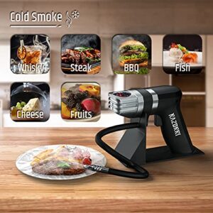 Razorri Smoking Gun Smoke Infuser - Includes 4 Wood Chips, Stand Holder, Hose - Handheld & Countertop Electric Smoker Machine for Classy Smoke, Infused Cocktails, Wine, Cheese, Meats & More