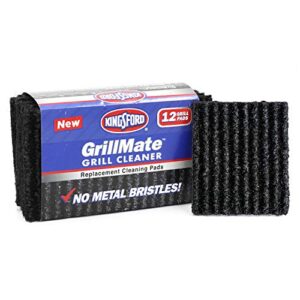 kingsford grillmate grill cleaner replacement pads twelve count sturdy, non-metal bristles