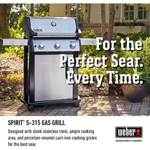 Weber 46502001 Spirit S-315 Gas Grill Liquid Propane Bundle with Generic Grill Cover Barbecue Waterproof Outdoor Protection and Aluminum Drip Pans Set of 3