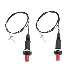 guofulda 2 sets grill piezo igniters, type of 1 out 2 electrode 200 degree resistance wire 1 meter, with cable push button igniter, fit for gas fireplace, oven, heater, kitchen lgniter