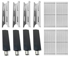 shengyongh ssbg179a (4-pack) 304 stainless steel cooking grid grates and heat plates and cast iron burner replacement parts kit for master forge bg179a, bg179ao grill parts