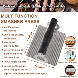 ROMANTICIST 15PC Professional Griddle Accessories Set with Smash Burger Press, Stainless Steel Grill BBQ Spatula Set, Complete Flat Top Grill Tools Kit for Men Women Indoor/Outdoor Hibachi Grilling