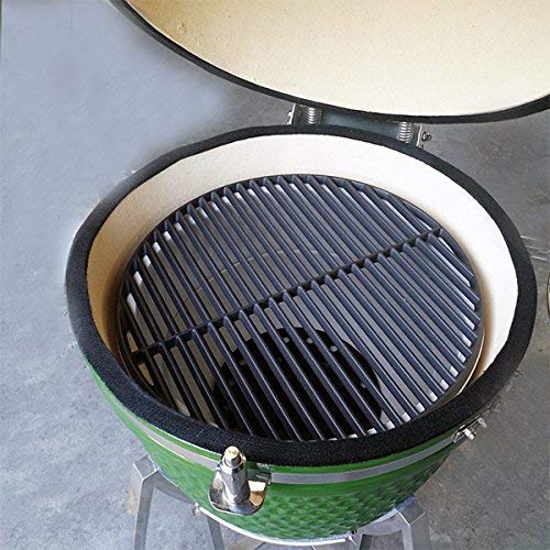BBQration 18 3/16" Big Green Egg Grate Large CIF999A Matte Cast Iron Cooking Grid Grates Replacement Parts for Big Green Egg Large, Kamado Charcoal, Vision Grill VGKSS-CC2, B-11N1A1-Y2A