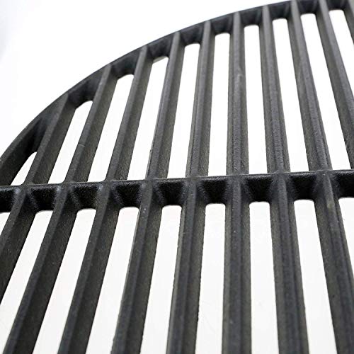 BBQration 18 3/16" Big Green Egg Grate Large CIF999A Matte Cast Iron Cooking Grid Grates Replacement Parts for Big Green Egg Large, Kamado Charcoal, Vision Grill VGKSS-CC2, B-11N1A1-Y2A