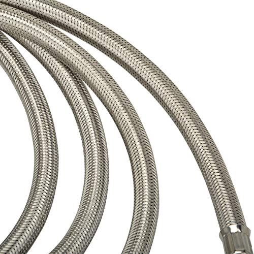 only fire 15FT Braided Stainless Propane Hose with Propane Tank Gauge 1lb to 20lb Propane Converter for Heater, Grill and More 1lb Portable Appliance