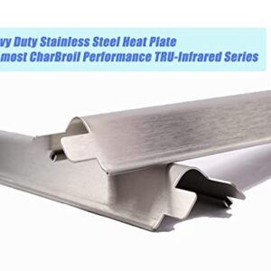 Uniflasy Grill Heat Plates Replacements for Charbroil Performance 463448021 463449021 463365021 5-Burner Grill 463351021 463352521 4Burner Gas Grill Stainless Steel Heat Shields Burner Covers 5Pack