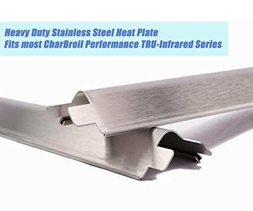 Uniflasy Grill Heat Plates Replacements for Charbroil Performance 463448021 463449021 463365021 5-Burner Grill 463351021 463352521 4Burner Gas Grill Stainless Steel Heat Shields Burner Covers 5Pack