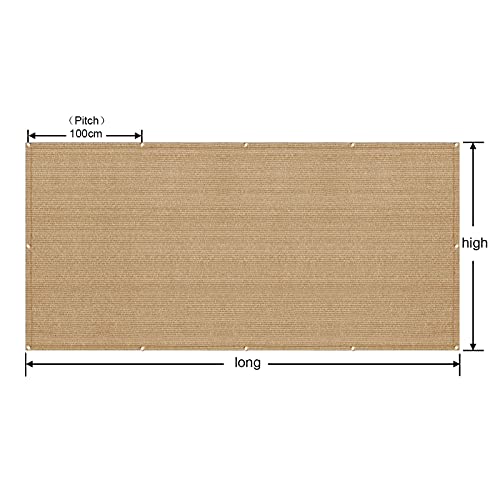 ALBN Balcony Privacy Screen Height 110/120/150cm Windproof Fence Shade Net Cover with Rope HDPE Used for Balcony Garden Patio (Color : Beige, Size : 110x200cm)