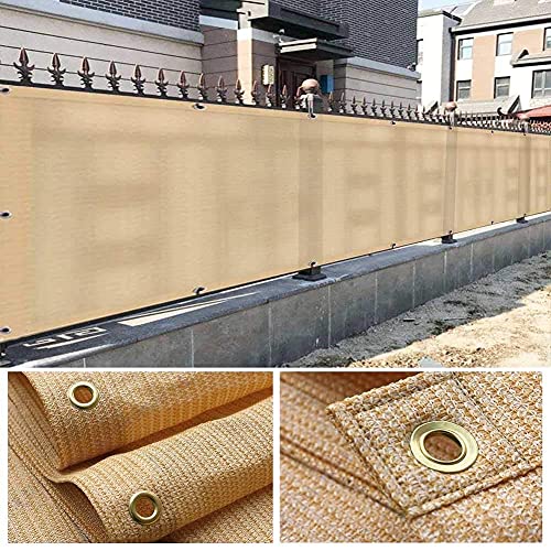 ALBN Balcony Privacy Screen Height 110/120/150cm Windproof Fence Shade Net Cover with Rope HDPE Used for Balcony Garden Patio (Color : Beige, Size : 110x200cm)