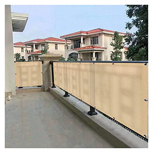 ALBN Balcony Privacy Screen Height 110/120/150cm Windproof Fence Shade Net Cover with Rope HDPE Used for Balcony Garden Patio (Color : Beige, Size : 110x200cm)