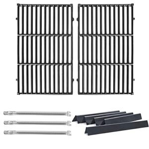 hongso 19.5" grill grates 17.5" flavorizer bars burner tubes for weber genesis 300 series e-310 e-320 e-330 ep-310 ep-320 ep-330 s-310 s-330 gas grill (2011-2016 with front control knobs) 7524 7621