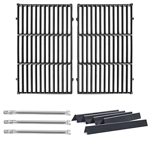 Hongso 19.5" Grill Grates 17.5" Flavorizer Bars Burner Tubes for Weber Genesis 300 Series E-310 E-320 E-330 EP-310 EP-320 EP-330 S-310 S-330 Gas Grill (2011-2016 with Front Control Knobs) 7524 7621