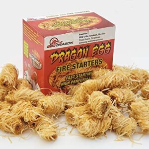 BBQ Dragon Egg Fire Starter-32 Pack Fire Starters for Fireplace-Ultra Fast, Long Lasting Charcoal Starter-Waterproof, Natural Fire Starters for Wood Stove, Campfire, Fire Pit, Charcoal Grill, Fatwood