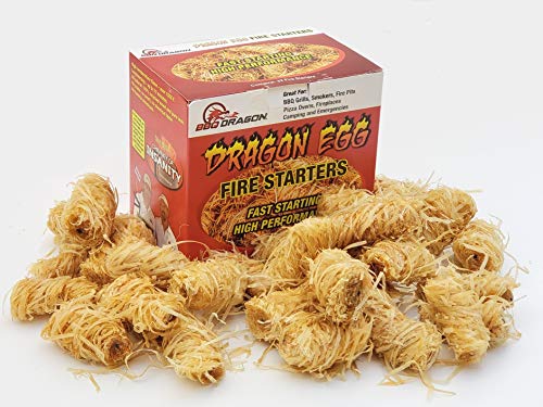 BBQ Dragon Egg Fire Starter-32 Pack Fire Starters for Fireplace-Ultra Fast, Long Lasting Charcoal Starter-Waterproof, Natural Fire Starters for Wood Stove, Campfire, Fire Pit, Charcoal Grill, Fatwood