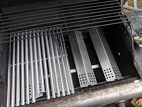 Adviace Grill Replacement Parts for Charbroil 463449914, 463241113 Gas Grills, Pipe Burner Tube, Heat Plate Tent Shield, Crossover Tube for CharBroil Commercial 4-Burner Gas Grills