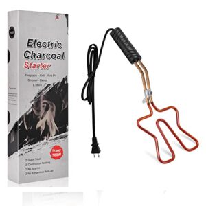 electric charcoal fire starter lighter – bbq grill fire starters for fireplace campfires coal quick ignite briquettes |no sparks or flames | 304 stainless steel coils elements 5ft long cable cord 700w