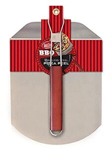 tablecraft bbq pizza peel with wood handle, medium, stainless steel