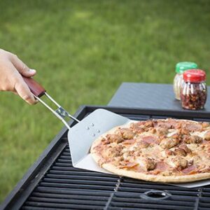 TableCraft BBQ Pizza Peel with Wood Handle, Medium, Stainless Steel