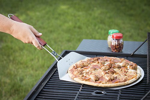 TableCraft BBQ Pizza Peel with Wood Handle, Medium, Stainless Steel