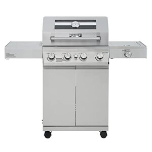 monument grills larger 4-burner propane gas grills bbq stainless steel heavy-duty cabinet style with led controls side burner mesa 400m