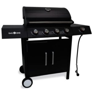 gas one 4 burner gas grill – premium propane grill with side burner – outdoor grill cabinet style with wheels - high-temperature paint coating gas bbq grill – elegant and luxurious design