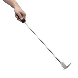 JRG68 Charcoal Grill Ash Rake 25 inch, Scraper Cleaning Tool for Wood-Fired Pizza Oven, BBQ, Kettle Grills, Fire Pits, Restaurant, Pizzeria - Complete with 4 Skewers