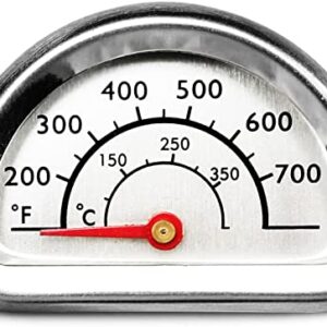 Hisencn G351-0076-W1 Temp Gauge, Thermometer, Heat Indicator Replacement for Charbroil and Kenmore Gas Grill Models Stainless Steel Temperature Gauge T00473 1PK Repair Parts