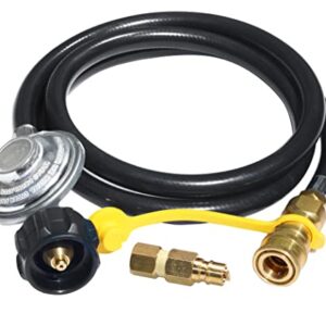 DOZYANT 5 feet Propane Regulator Hose and 3/8 inch Female Quick Connect for Mr Heater F271803 Big Buddy Indoor Outdoor Heater and Most Gas Grill, Fire Pit