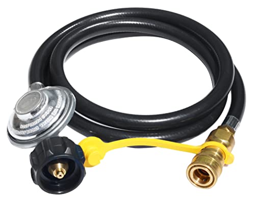 DOZYANT 5 feet Propane Regulator Hose and 3/8 inch Female Quick Connect for Mr Heater F271803 Big Buddy Indoor Outdoor Heater and Most Gas Grill, Fire Pit