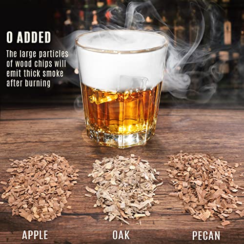 Cocktail Smoker Kit with Torch - Old Fashioned Smoker Kit for Drink Smoker, Bourbon/Whisky Smoker Kit,3 Different Wood Chips for Whiskey & Bourbon(Without Butane)