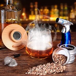 Cocktail Smoker Kit with Torch - Old Fashioned Smoker Kit for Drink Smoker, Bourbon/Whisky Smoker Kit,3 Different Wood Chips for Whiskey & Bourbon(Without Butane)