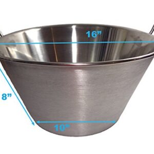 Cazo Stainless Steel Large 16" Heavy Duty Caso Para Carnitas Acero Inoxidable