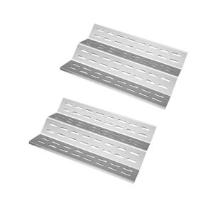 damile stainless steel grill heat plates heat shield burner cover flame tamer, vaporizer plate bbq gas grill replacement parts for solaire 27xl grills, 15”x 10”x 1 5/16”, 2-pack