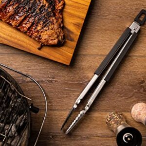 Dropkick Your Old Tongs, GRILLHOGS 16-Inch Barbecue Tongs Are the Only Equipment That Can Handle Your Massive Meat, Stainless Steel + Soft Grip BBQ Tongs, Premium Grill Tongs