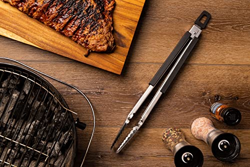 Dropkick Your Old Tongs, GRILLHOGS 16-Inch Barbecue Tongs Are the Only Equipment That Can Handle Your Massive Meat, Stainless Steel + Soft Grip BBQ Tongs, Premium Grill Tongs